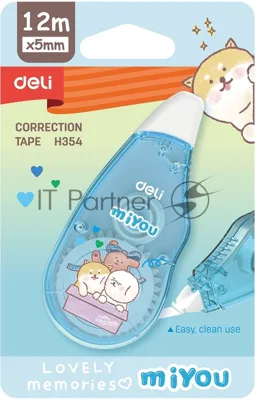 Лента корректирующая Deli EH354 12мx5мм, ассорти, корпус белый, блистер