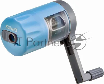 Точилка для карандашей механическая Kw-Trio 03420BLUE, 1 отверстие, металл/пластик, голубой, пластиковый бокс