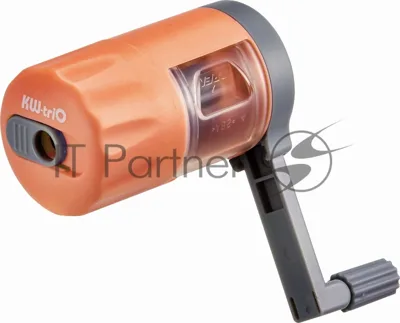 Точилка для карандашей механическая Kw-Trio 03420ORANGE, 1 отверстие, металл/пластик, оранжевый, пластиковый бокс