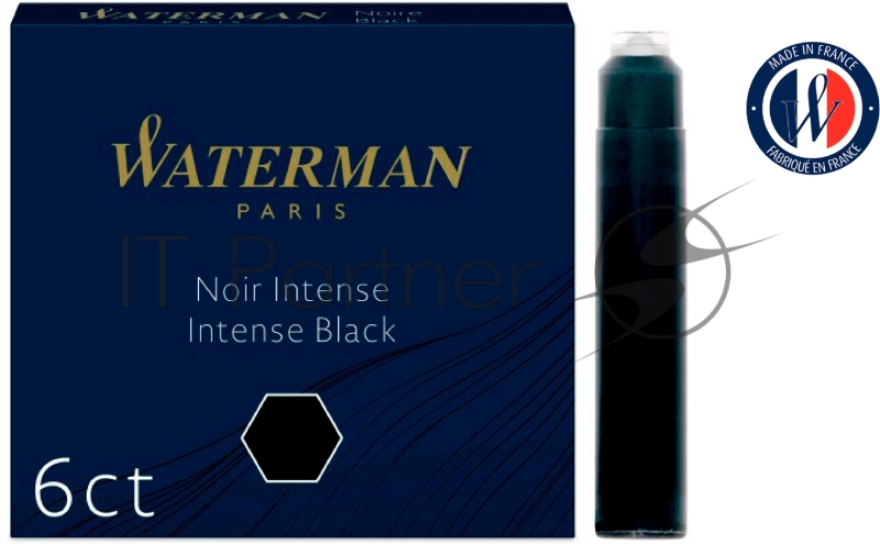Картридж Waterman International 52011 (CWS0110940) Intense черный чернила, для ручек перьевых (6шт)
