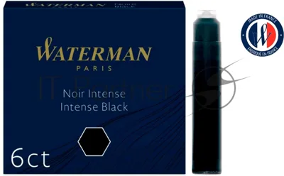 Картридж Waterman International 52011 (CWS0110940) Intense черный чернила, для ручек перьевых (6шт)