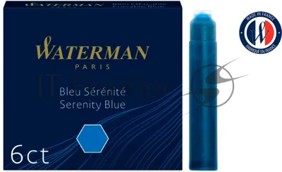 Картридж Waterman International (CWS0110950) Serenity Blue чернила для ручек перьевых (6шт)