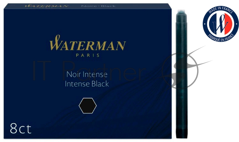 Картридж Waterman Standard (CWS0110850) Intense черный чернила для ручек перьевых (8шт)