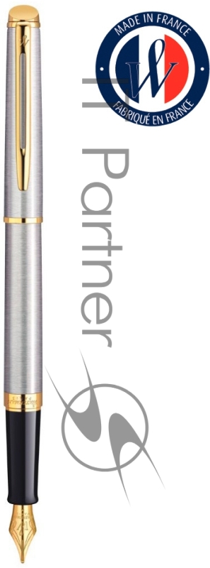Ручка перьевая Waterman Hemisphere (CWS0920310) Steel GT F сталь нержавеющая/позолота, подарочная коробка