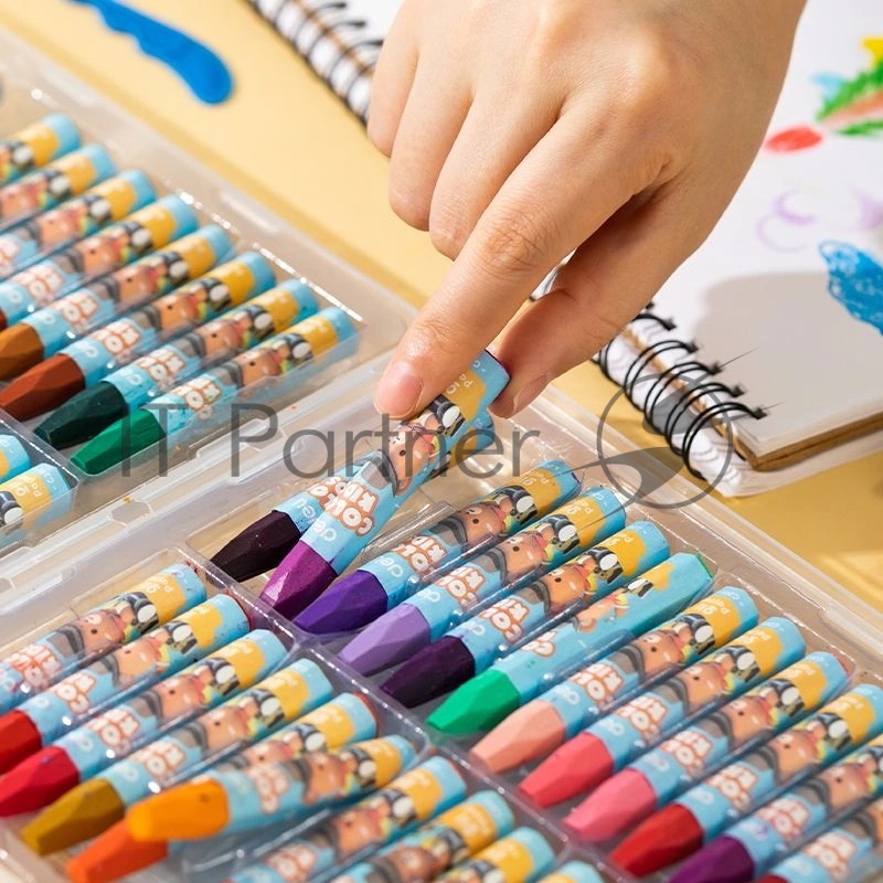 Масляная пастель Deli EC20124 Color Emotion шестигранные 24 цвета, пластиковая коробка