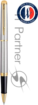 Ручка роллер Waterman Hemisphere (CWS0920350) Steel GT F черн. черн. подар.кор.