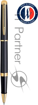 Ручка роллер Waterman Hemisphere (CWS0920750) Matte Black GT F, черные чернила, подарочная коробка