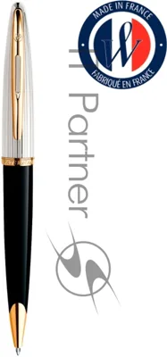 Ручка шариковая Waterman Carene De Luxe (CWS0700000) Black Silver GT, M, син. черн. подар.кор.