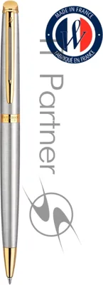 Ручка шариковая Waterman Hemisphere (CWS0920370) Steel GT M, синие чернила, подарочная коробка