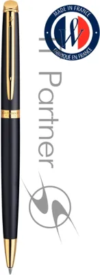 Ручка шариковая Waterman Hemisphere (CWS0920770) Matte Black GT M, синие чернила, подарочная коробка