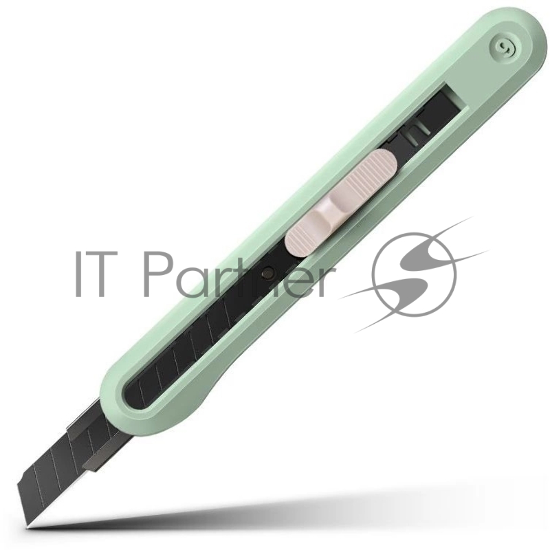 Нож канцелярский Deli NS063-SD-GREEN Nusign, ширина лезвия 9 мм, выдвижное лезвие фиксатор усиленный сталь зеленый
