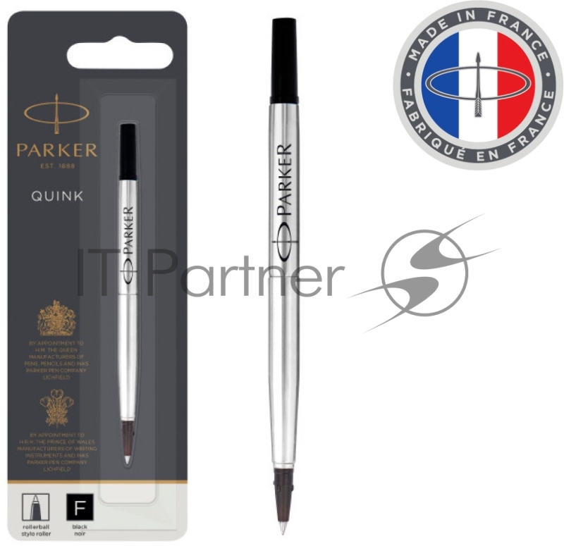 Стержень роллер Parker Quink Z01 (CW1950321) F 0.5мм, черные чернила, блистер