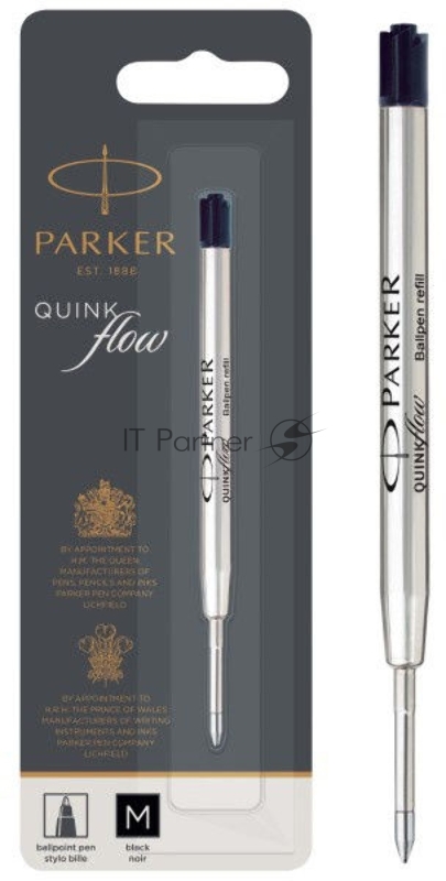 Стержень шариковый Parker QuinkFlow Z08 (CW1950369) M 1мм, черные чернила, блистер
