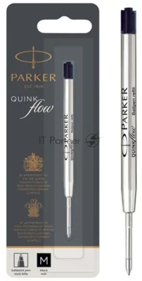 Стержень шариковый Parker QuinkFlow Z08 (CW1950369) M 1мм, черные чернила, блистер