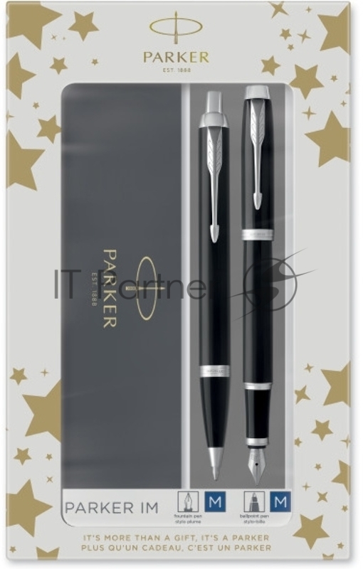 Набор ручек Parker IM Core FK221 (CW2093215) черный CT сталь нержавеющая, подарочная коробка ручка перьевая, ручка шариковая