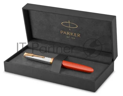 Ручка перьевая Parker 51 Premium (CW2169071) Red Rage GT, F, сталь нержавеющая, подарочная коробка