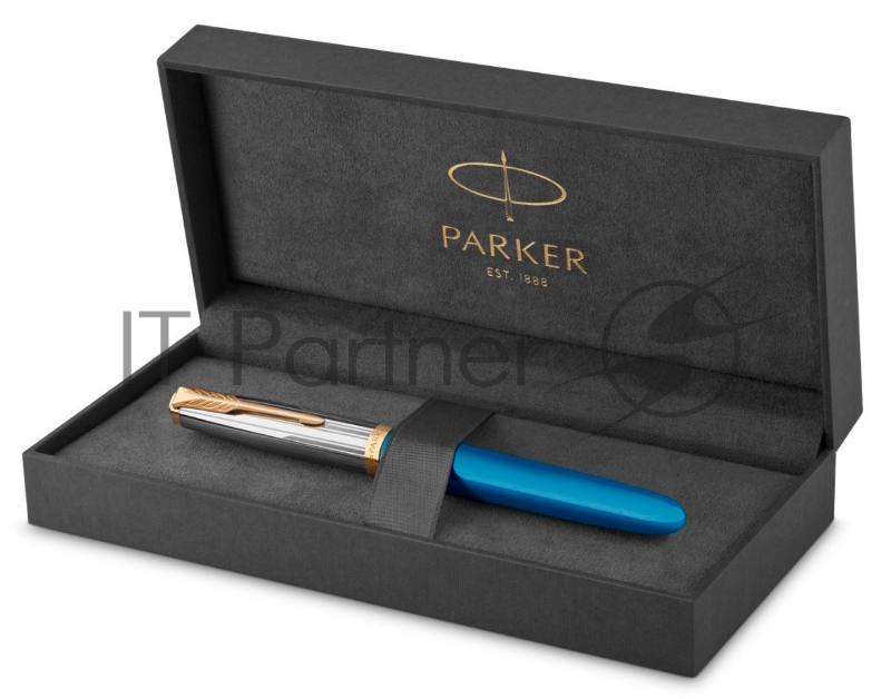 Ручка перьевая Parker 51 Premium (CW2169078) Turquoise GT, F, сталь нержавеющая, подарочная коробка