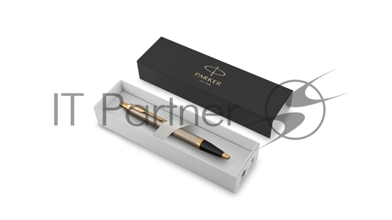 Ручка шариковая Parker IM Core K321 (CW1931670) Brushed Metal GT, M, синие чернила, подарочная коробка