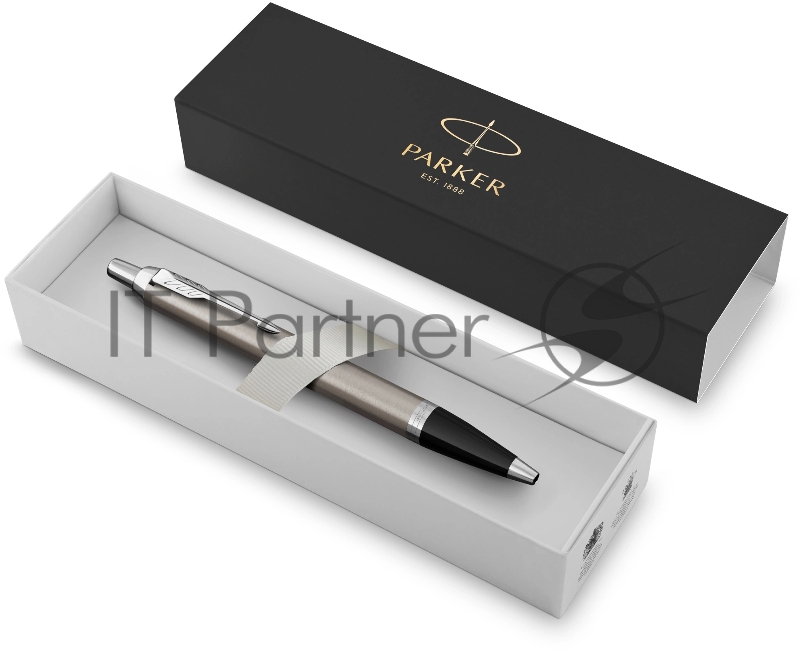 Ручка шариковая Parker IM Essential K319 (CW2143631) Brushed Metal CT, M, синие чернила, подарочная коробка
