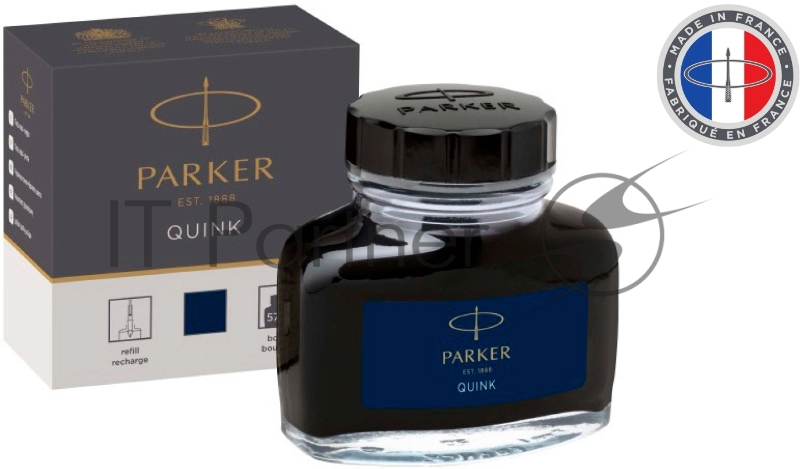 Флакон с чернилами Parker Quink Z13 (CW1950378) черный/синие чернила, 57мл для ручек перьевых