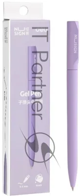 Ручка гелевая Deli Nusign NS552VIOLET фиолетовый, d=0.5мм, черные чернила, автоматическая