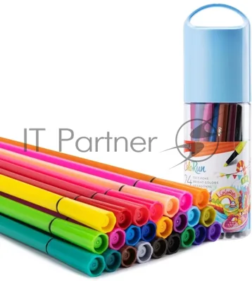 Фломастеры Deli EC156-24 ColoRun 24 цвета, пластиковая туба