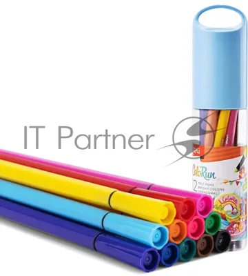 Фломастеры Deli EC156-12 ColoRun 12 цветов, пластиковая туба