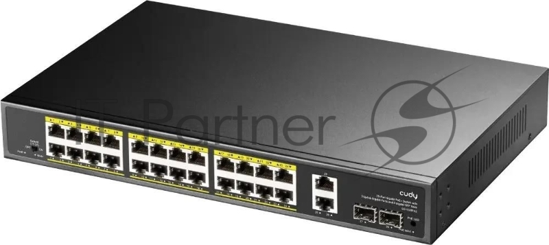 Коммутатор Cudy GS1026PS2, 24×1 Гбит/с, 2×1 Гбит/с Combo (RJ-45/SFP), 2×1 Гбит/с SFP