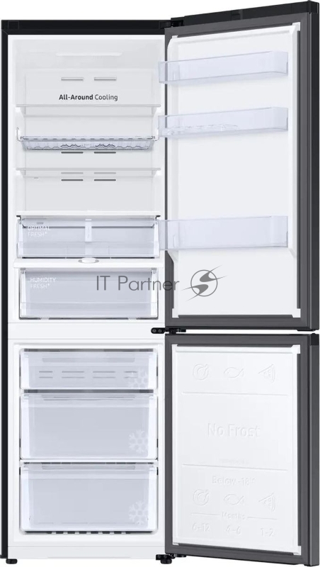 Холодильник Samsung RB34C675EBN/EF черный двухкамерный 230/114л морозилка снизу, No Frost
