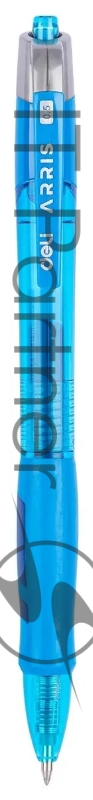 Ручка гелевая автоматическая Deli Arris EG08-BL прозрачный/голубой, d=0.5мм, синие чернила, резиновая манжета