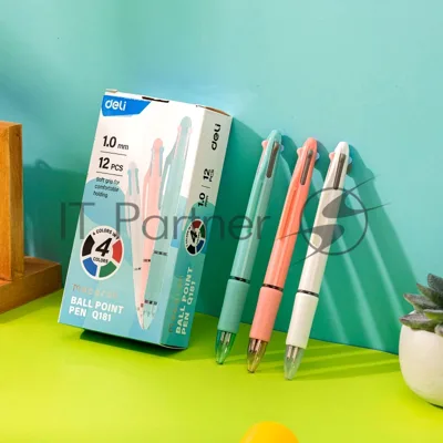 Ручка шариковая Deli EQ181 ассорти, d=1мм, ассорти чернила