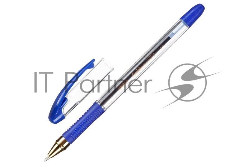Ручка шариковая Deli Arris Golden CQ40-BL прозрачный, d=0.7мм, синие чернила