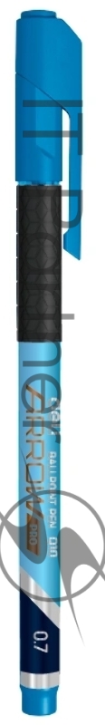 Ручка шариковая Deli Arrow EQ10-BL синий мет./синий, d=0.7мм, синие чернила, резиновая манжета