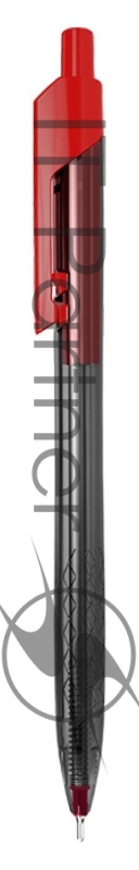 Ручка шариковая автоматическая Deli Arrow EQ01340 прозрачный/красный, d=0.7мм, красные чернила