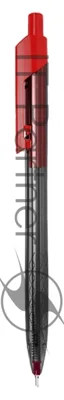 Ручка шариковая автоматическая Deli Arrow EQ01340 прозрачный/красный, d=0.7мм, красные чернила