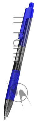 Ручка шариковая автоматическая Deli Arrow EQ01930 прозрачный/синий, d=0.7мм, синие чернила, резиновая манжета