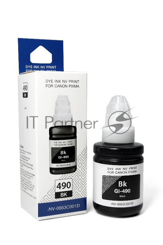 Чернила NVPrint GI-490BK (NV-0663C001) для Canon Pixma G1400/G2400 (135 мл) черный (в коробке) совместимые