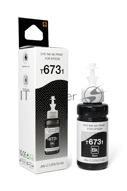 Чернила NVPrint T6731 (NV-C13T67314A) для аппаратов Epson (70 мл) черный (в коробке) совместимые