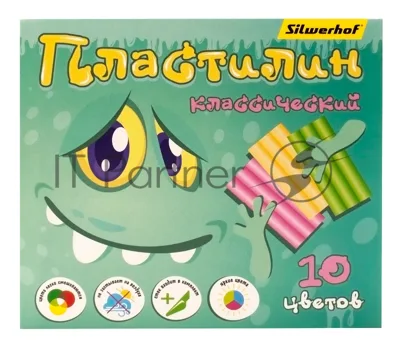 Пластилин Silwerhof Монстрики 10цв. 150гр. стек картон.кор.