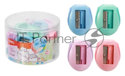 Точилка для карандашей ручная Deli MiYou EH550, 1 отверстие, пластик, ассорти, туба