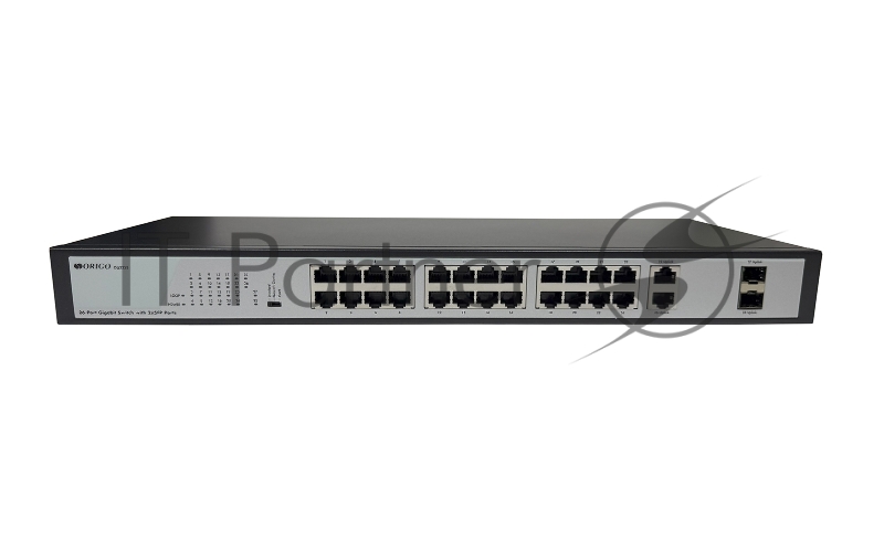 Коммутатор ORIGO OS2228/A1A, 26×1 Гбит/с + 2×1 Гбит/с SFP, неуправляемый