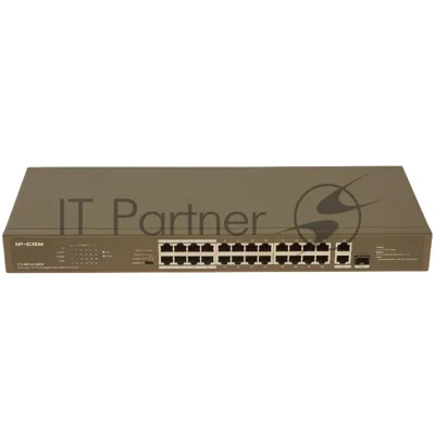 Коммутатор IP-COM F1126P-24-250W, 24×100 Мбит/с PoE + 1×1 Гбит/с + 1×1 Гбит/с Комбо (RJ45/SFP), неуправляемый