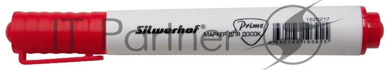 Маркер для досок Silwerhof Prime+, скошенный пишущий наконечник, 2-5мм, красный, коробка