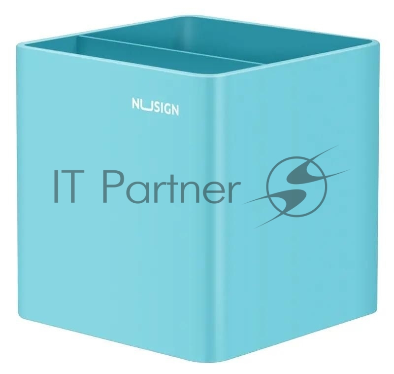 Подставка Deli ENS011blue Nusign 2 отделения для письменных принадлежностей, 84х84х86мм, синий, пластик