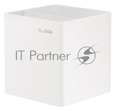 Подставка Deli ENS011белый Nusign 2 отделения для письменных принадлежностей, 84х84х86мм, белый, пластик