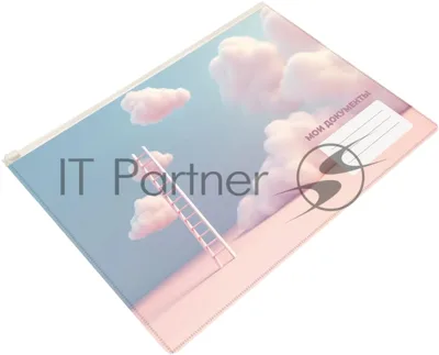 Папка на молнии ZIP Silwerhof CLOUD A5+ ПВХ 0.25мм
