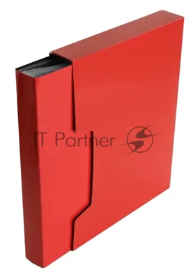 Папка с 100 прозрачными вкладками Бюрократ DeLuxe DLVBOX100RED A4, пластик, 0.7мм, красный в коробе