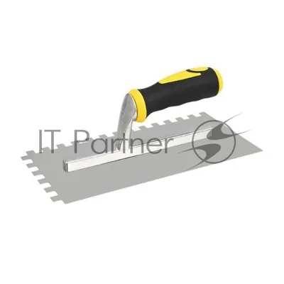 Кельма зубчатая прямоугольная Deli DL509321 280х130мм, зуб 10x10, нержавеющая сталь