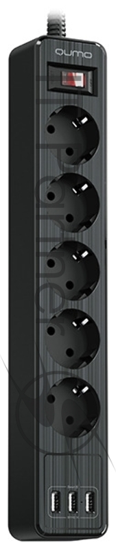 Сетевой фильтр QUMO Power Bar 5SP4U (P-0005), черный