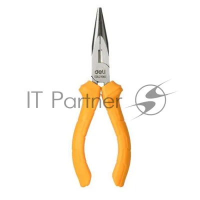 Удлиненные плоскогубцы Deli DL2106C 160 мм, пластиковая рукоять